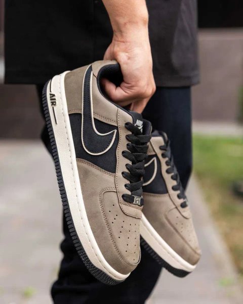 ЗНИЖКА‼️41 (26 см) Nike Air Force 1 кеди найк аір форс замшеві чоловічі кросівки осінні форси найки демісезон коричневі кеды форсы кожа