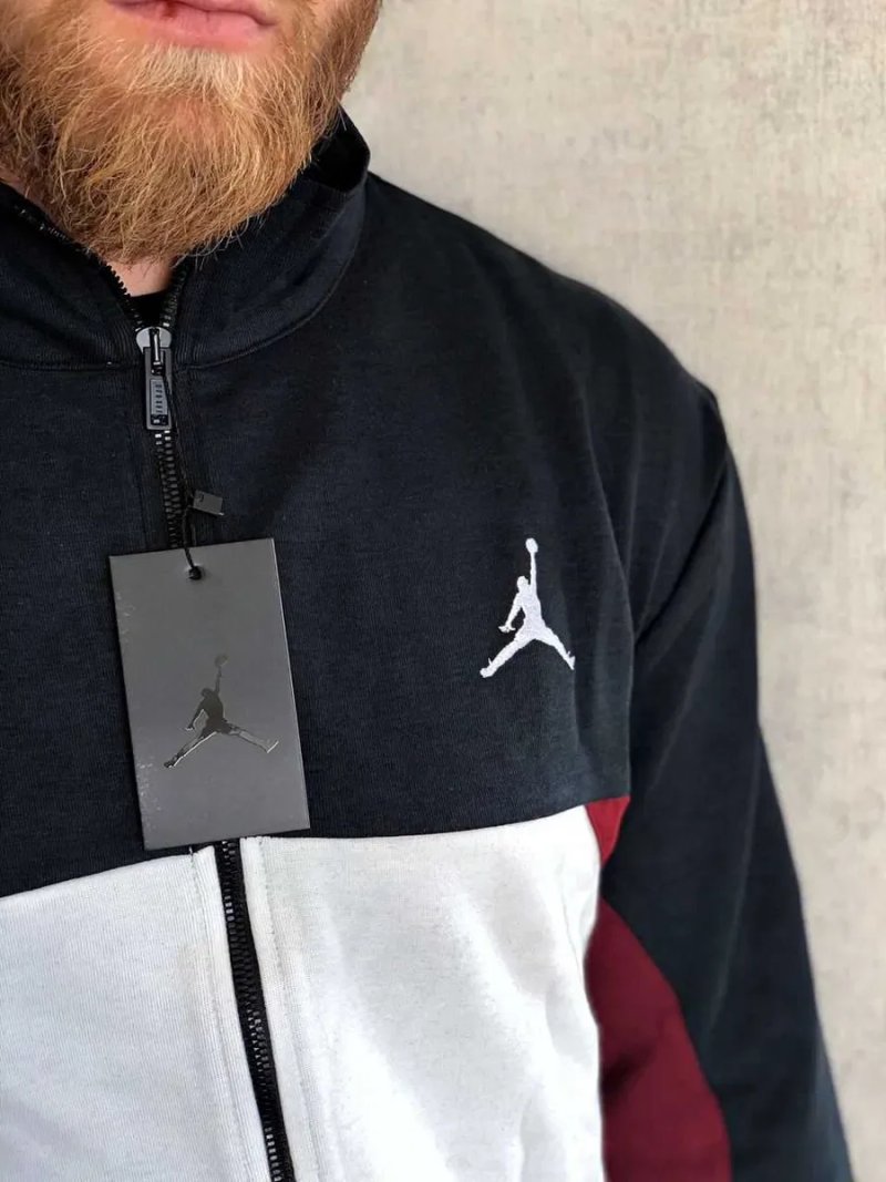 ЗНИЖКА‼️L (50) Спортивний чоловічий костюм Nike Air Jordan зіпка найк аир  спортивні штани кофта худі чорне з капюшоном спортивный комплект джордан — фото 3