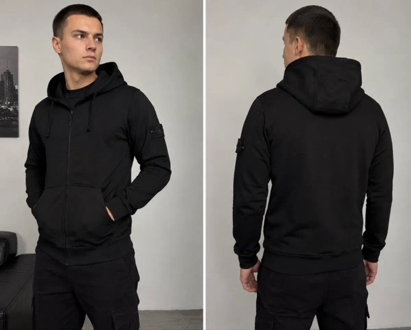 ‼️ ЗНИЖКА ‼️ТОП‼️ Зіп худі Stone Island Black Ghost, зипка Stone Island, зипка стоник — фото 8