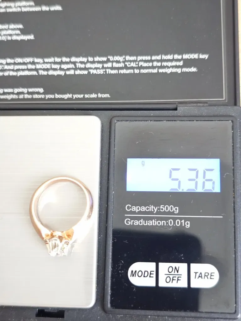 Золота каблучка, з діамантом 0.41 ct, 583 проба. — фото 8