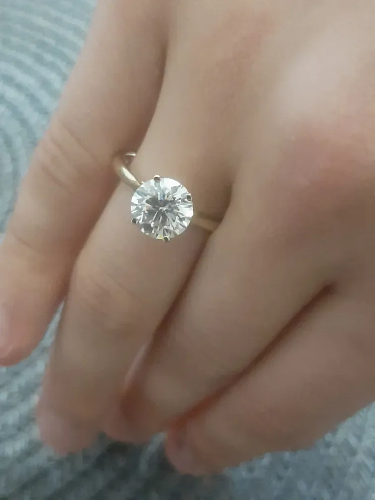 Золотое кольцо, 2.3 ct натуральный большой бриллиант с сертификатом — фото 2