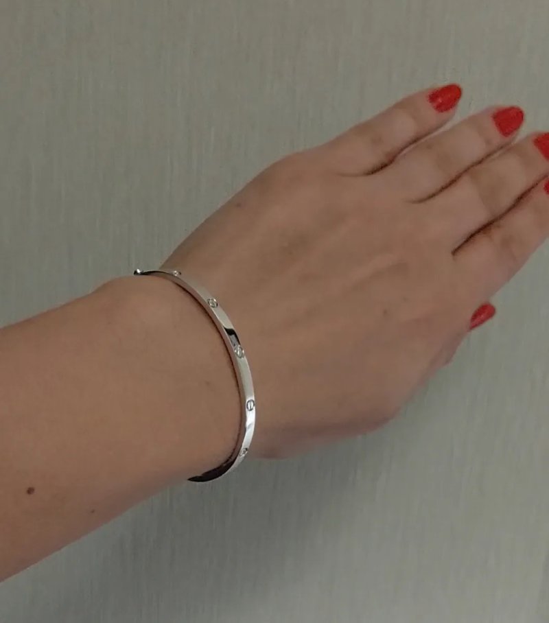 Золотой браслет Love с природными бриллиантами в стиле Cartier — фото 2
