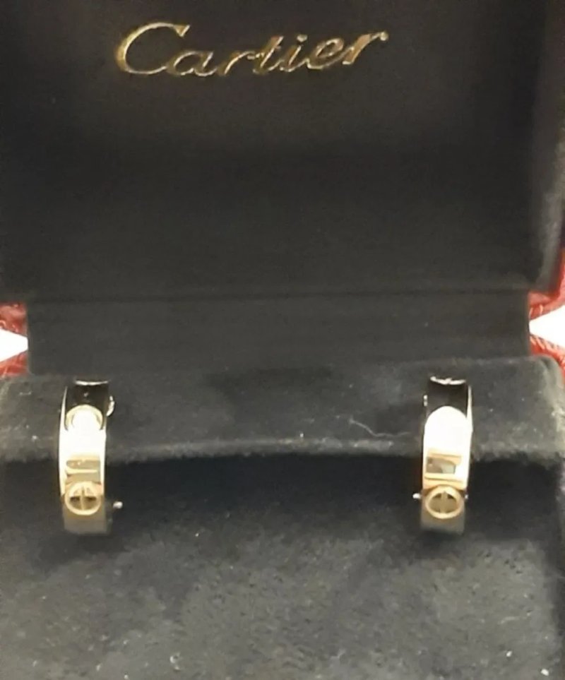Золотые серьги Cartier Love с бриллиантами. Розовое золото — фото 4