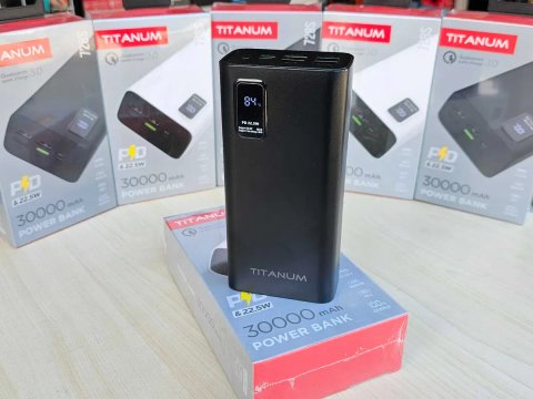 30000mAh 22.5W ОРИГІНАЛЬНИЙ павербанк TITANUM 728S з гарантією 1 рік! Якісний power bank, реальна ємкість. Портативний акумулятор з швидкою зарядкою!