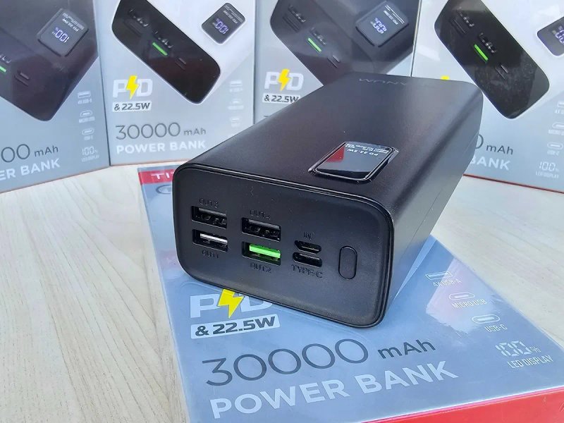 30000mAh 22.5W ОРИГІНАЛЬНИЙ павербанк TITANUM 728S з гарантією 1 рік! Якісний power bank, реальна ємкість. Портативний акумулятор з швидкою зарядкою! — фото 2
