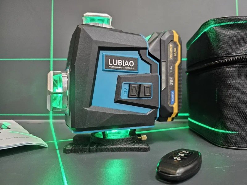 4D Лазерный уровень Lubiao T-21 Посадка Макита батареи Зелёный тонкий луч — фото 7