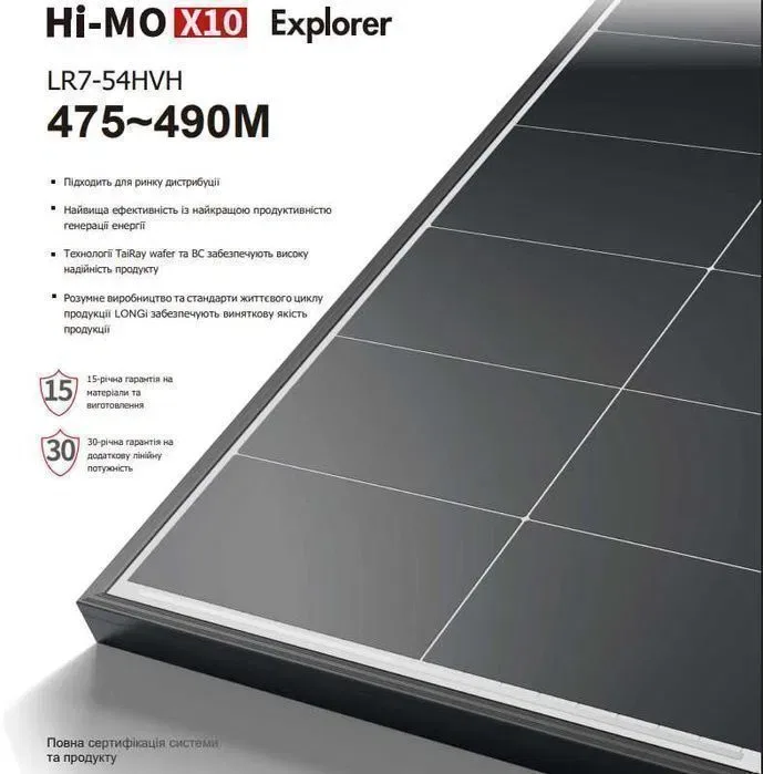 ‼️‼️90$ LONGI Solar 485Вт Hi-MO X10 Сонячні батареї панелі. ‼️МОНТАЖ‼️ — фото 3