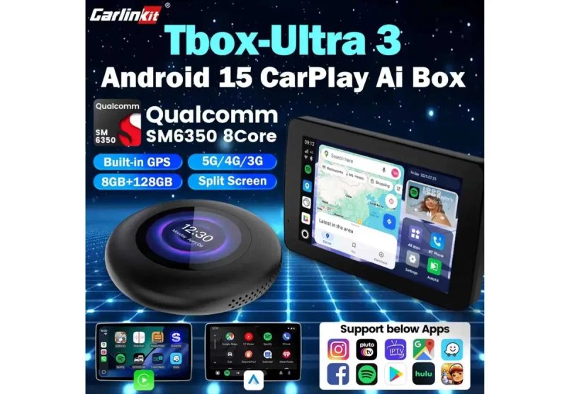 Адаптер CarlinKit TBox Ultra 2 / Ultra 3 / Ultra 4 8gb / 128gb - Android 15.0, SM6350 — фото 2