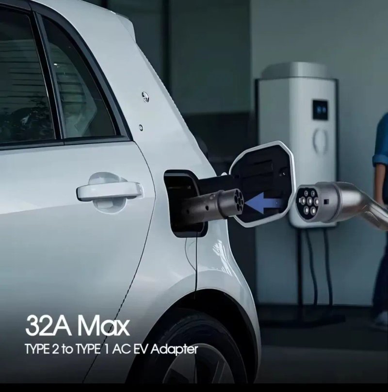 Адаптер GUWIEYG Type 2 на Type 1 32A 7kW J1772 — перехідник EV для американських авто, зарядка Тайп 2 → Тайп 1, оригінал — фото 7