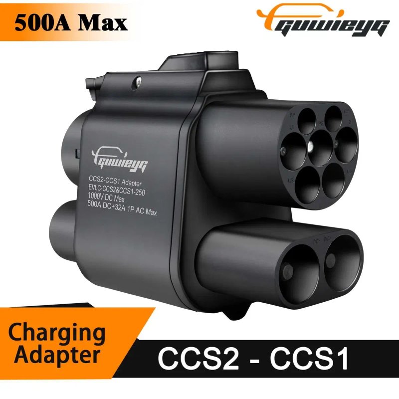 Адаптер перехідник CCS2 CCS1 Combo DC+AC 500A Guwieyg — фото 2