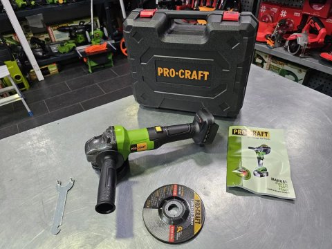 Аккумуляторная Болгарка Procraft PGA20 +Кейс, Диск  Бесщеточный двиг.