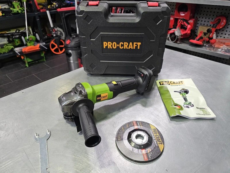 Аккумуляторная Болгарка Procraft PGA20 +Кейс, Диск  Бесщеточный двиг. — фото 3