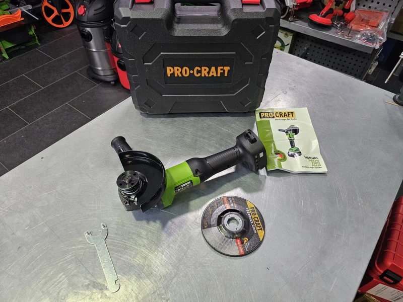 Аккумуляторная Болгарка Procraft PGA20 +Кейс, Диск  Бесщеточный двиг. — фото 7