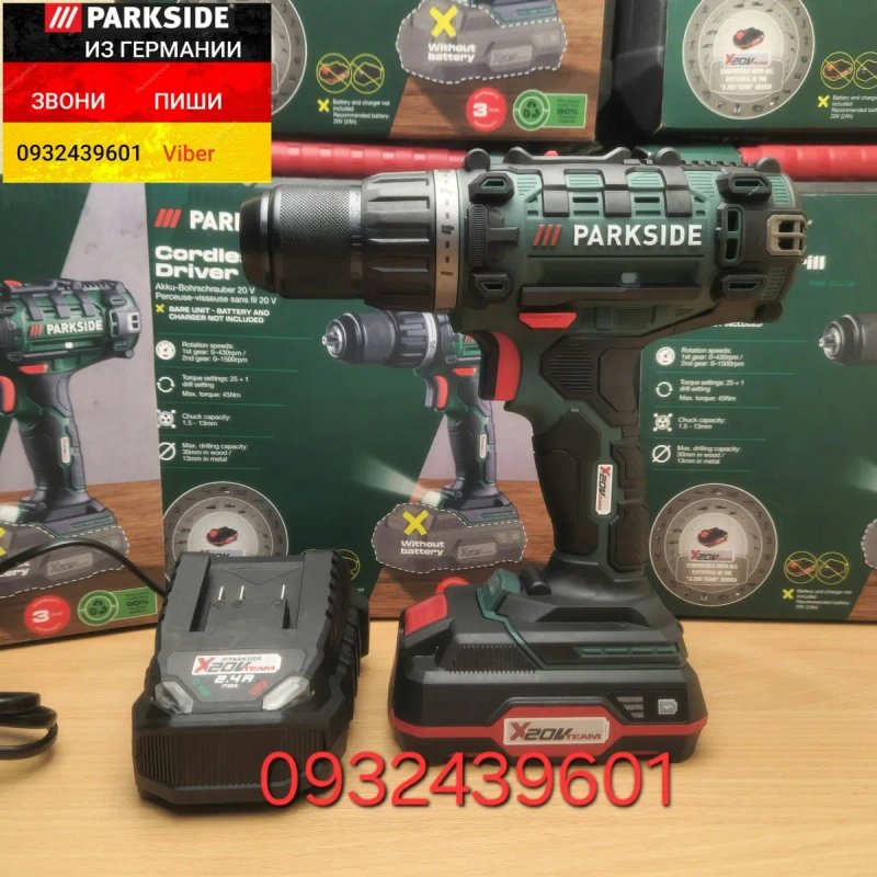 Аккумуляторный шуруповерт дрель 20в из ГЕРМАНИИ Parkside PABS 20 I9 акумуляторний шурупокрут дріль PBSA 20 Парксайд — фото 3