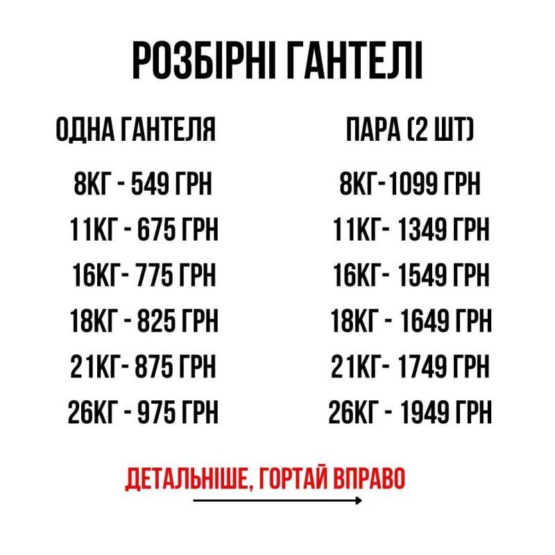 Акція! Гантеля розбірна 21 кг,  є інша вага та комплектація — фото 2