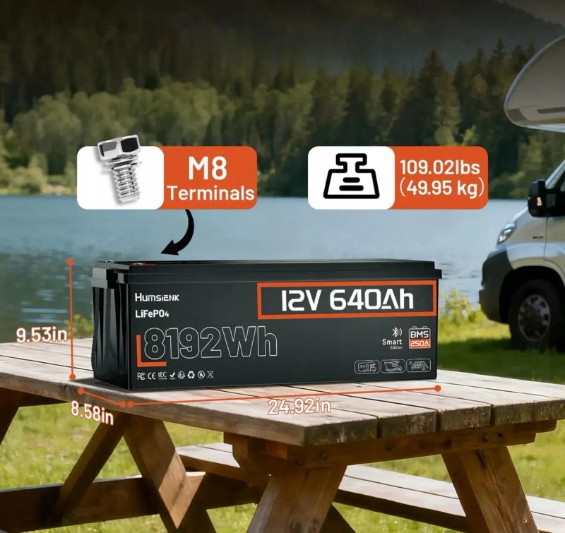 Акумулятор Humsienk LiFePO4 12V 640Ah 8192Wh BMS 250A — фото 2