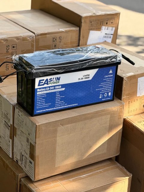 Акумулятор LiFePO4 EASUN 24V 100Ah (25.6V 2560Wh) BMS в наявності!