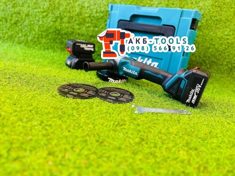 Акумуляторна болгарка Makita DGA504 BL З двома акумуляторами 36V6Ah Безщіткова УШМ 8500об/хв — фото 6