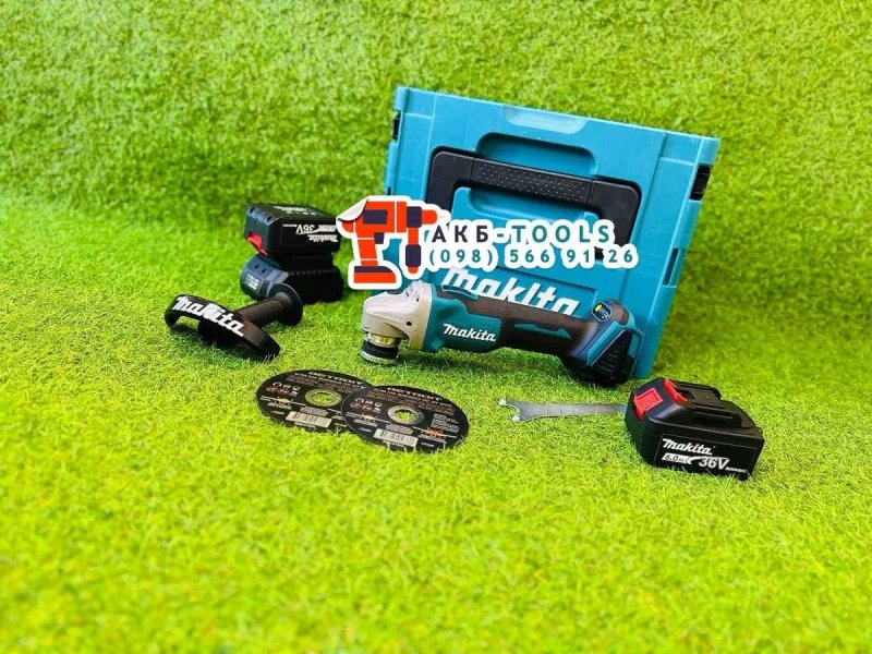 Акумуляторна болгарка Makita DGA504 BL З двома акумуляторами 36V6Ah Безщіткова УШМ 8500об/хв — фото 8