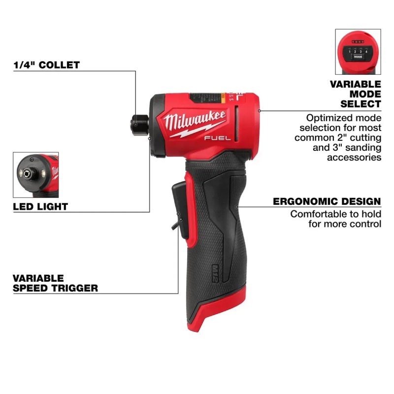 Акумуляторна кутова бормашина (гравер) Milwaukee M12 3485-20 FUEL США — фото 2