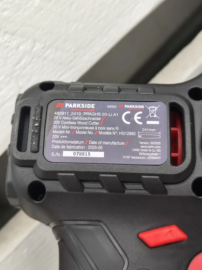 Акумуляторна ланцюгова пила PARKSIDE PERFORMANCE PPAGHS 20-Li A1 — фото 8