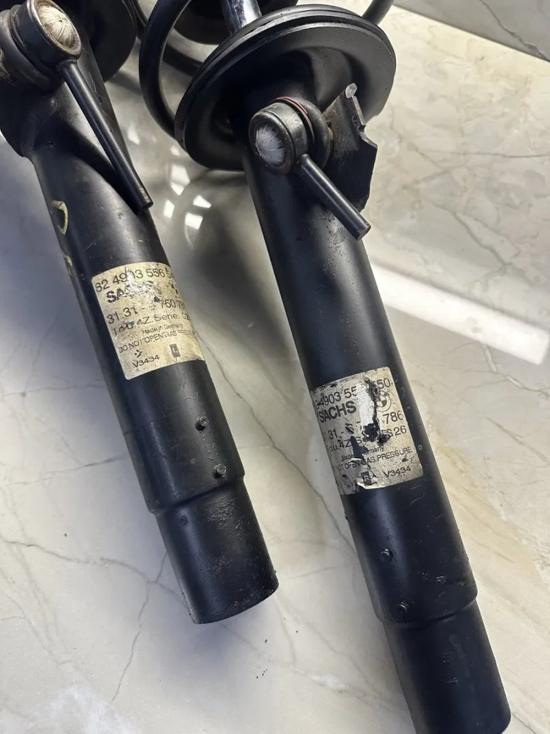 Амортизатори в зборі BMW E46 Sachs Стойки в зборі Передні БМВ Е46 Жовті мітки Оригінал Пара — фото 5