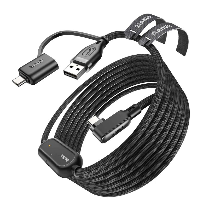 AMVR LC 6 Charging Link Cable with USB A 3.0 + Type C for Meta Quest 3 /3s/ pico4 з окремим зарядним портом, підтримка швидкої зарядки 36W — фото 4
