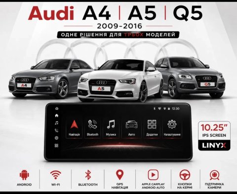 Андроід магнітола для Audi A5 , Audi Q5 2009-16, Audi A4 2009-16