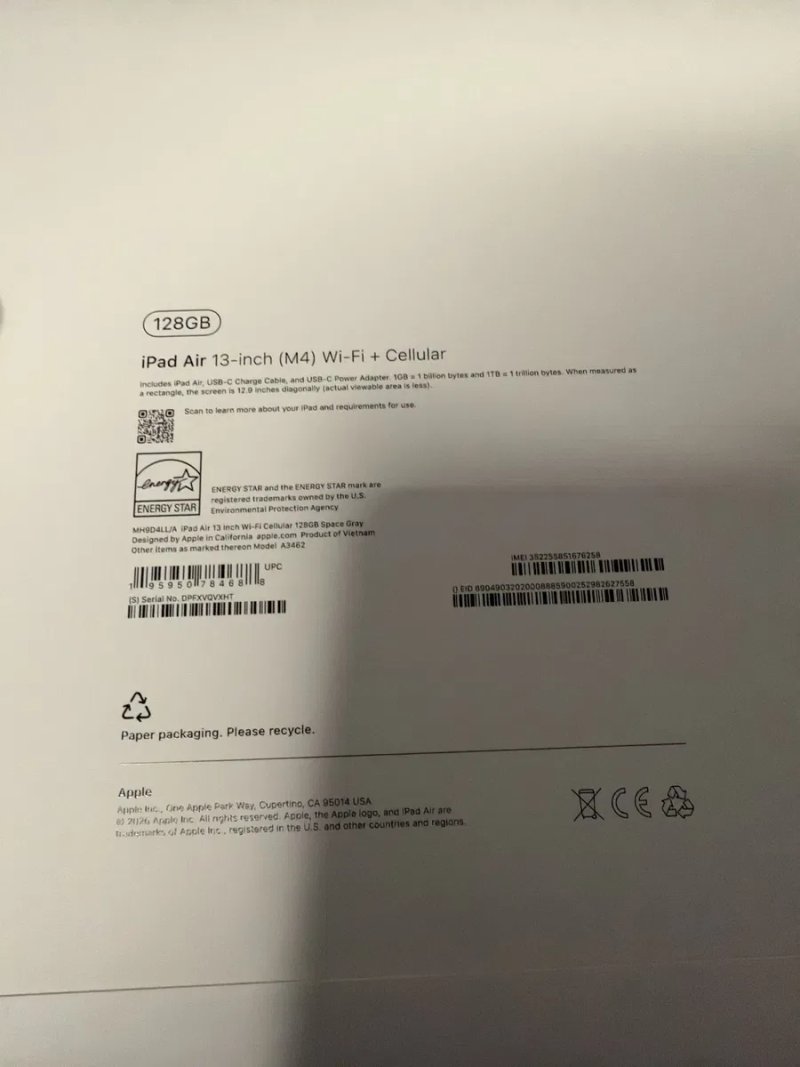 Apple iPad Air 13, 128GB, Wi-Fi + LTE, Space Gray, M4 (2026) — фото 4