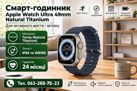Apple Watch Ultra 49mm Titanium + Гарантія від магазину