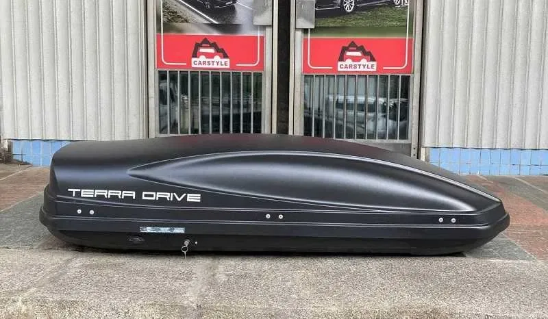 Автобокс на крышу авто Terra Drive 480 літрів сірий чорний матовий 196х75х43 см БВ вживаний матовий двохсторонній гарантія установка ремонт прокат — фото 2