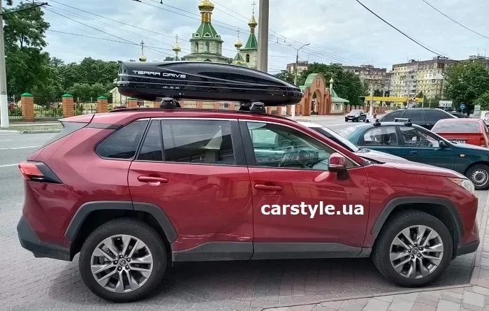Автобокс на крышу авто Terra Drive 480 литров черный белый глянец 196х75х43 см уценки новые бв внутренние 190х71x42 см двухсторонний гарантия — фото 3