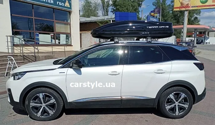 Автобокс на крышу авто Terra Drive 480 литров черный белый глянец 196х75х43 см уценки новые бв внутренние 190х71x42 см двухсторонний гарантия — фото 4