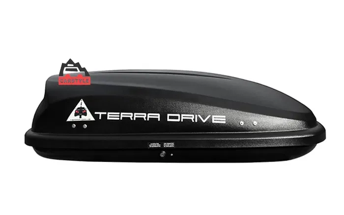Автобокс на крышу дах Terra Drive 320 літрів сірий чорний матові 134х80х36 см нові уцінка пластик правосторонні Терра Драйв внутр 127x80x36 гарантія — фото 2