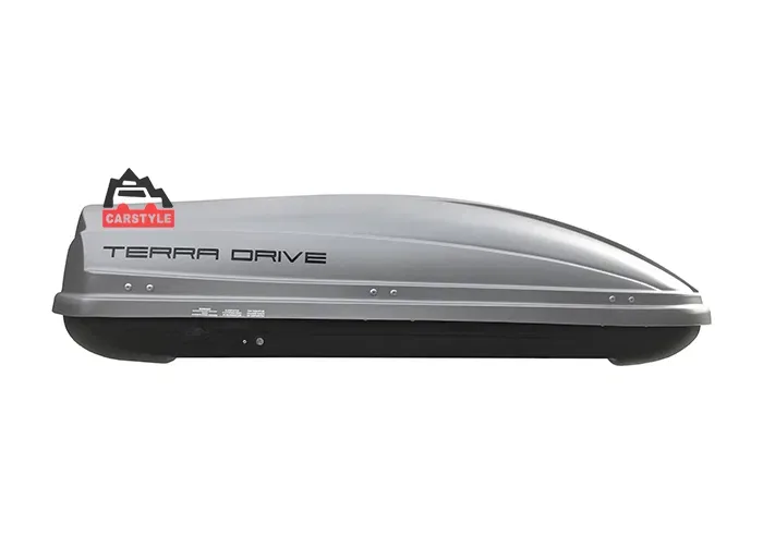 Автобокс на крышу Terra Drive 440 литров серый черный матовый 175*85*44 см БУ бокс пластиковый кунг кофр универсальный гарантия замки двухсторонний — фото 5
