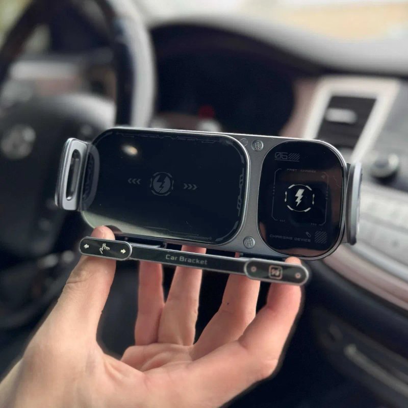 Автомобільний тримач з бездротовою зарядкою SD01 держатель у машину — фото 4