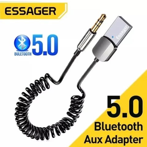 Автомобильный Bluetooth адаптер приемник Essager стерео 5.0 аукс aux