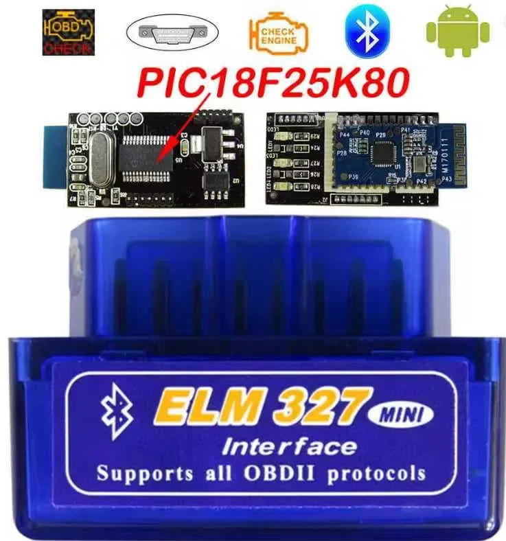 Автосканер ELM327 V1.5 Bluetooth OBD2 PIC18F25K80 2 плати для Android — фото 5