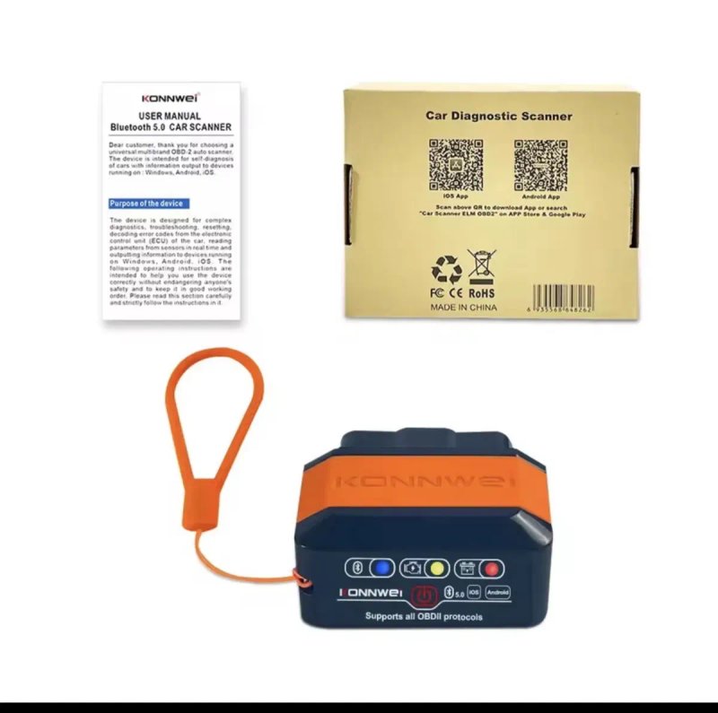 Автосканер KONNWEI KW905 діагностика авто, видалення помилок OBD2 Bluetooth 5.0 IOS та Андроід — фото 3