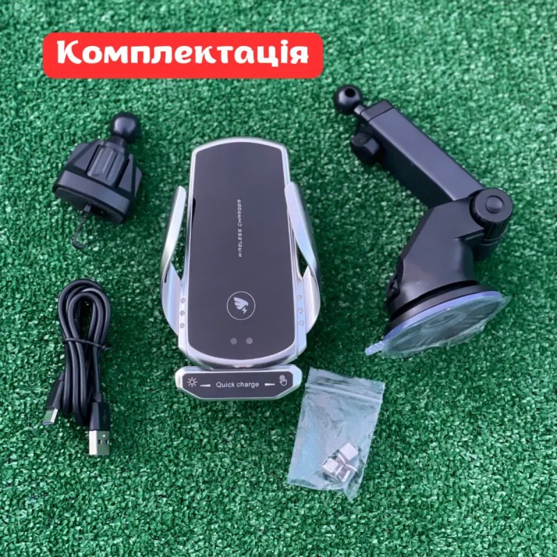 Автотримач з бездротовою зарядкою держатель для телефона в машину тримач для телефону в авто крепление подставка держатели телефонов — фото 8