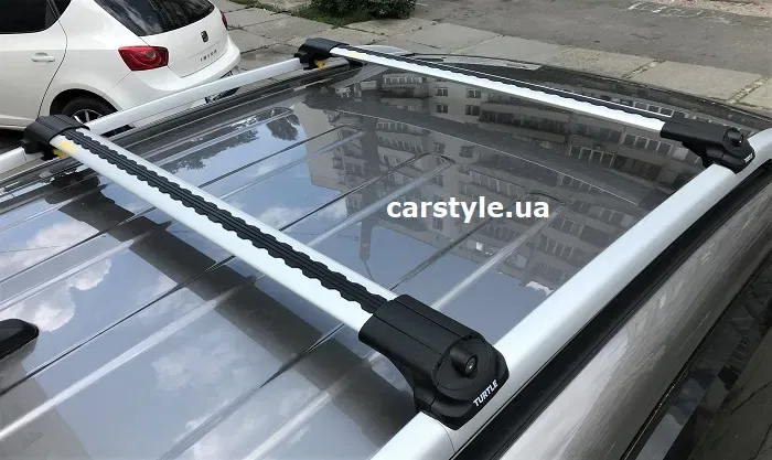 Багажник невиступаючий Turtle Турція рейлінги на дах авто як Thule БВ новий вживаний алюмінієвий під замок установка підрізка підбір гарантія обмін — фото 6