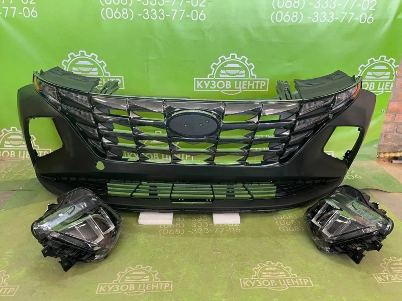 Бампер передній Hyundai Tucson 4 NX4 2020 - 2024 в НАЯВНОСТІ фари фары фара левая правая ліва права бампер решетка дхо дрл туксон тусан tuson — фото 2