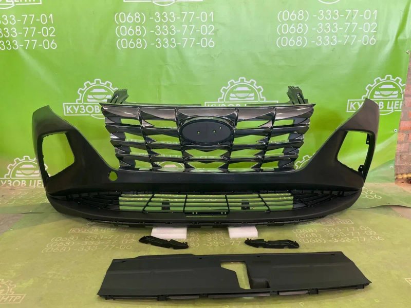 Бампер передній Hyundai Tucson 4 NX4 2020 - 2024 в НАЯВНОСТІ фари фары фара левая правая ліва права бампер решетка дхо дрл туксон тусан tuson — фото 3