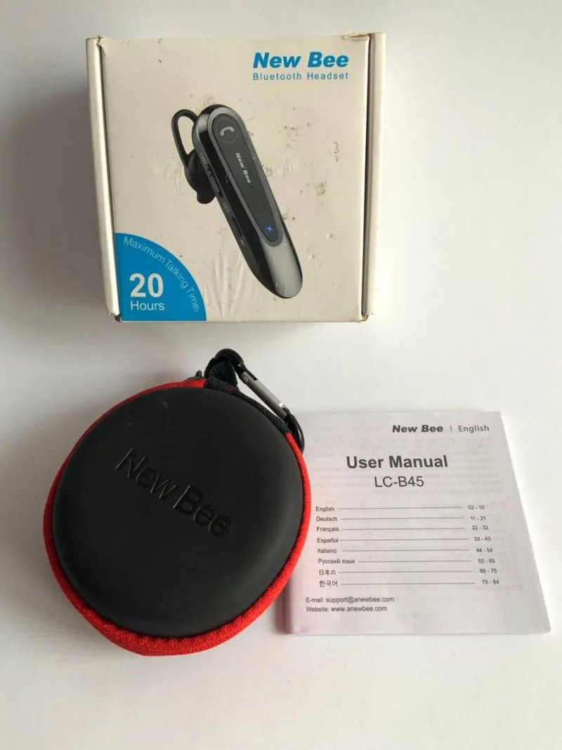 Беспроводная Bluetooth-гарнитура New Bee LC -B41, LC-B45.Єсть белый цвет и чорный. — фото 2