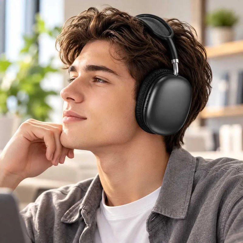 Беспроводные наушники BOROFONE Bluetooth 5.4 до 90 часов полноразмерные блютуз наушники с MP3 плеером microSD AUX 800mAh для телефона ноутбука — фото 4