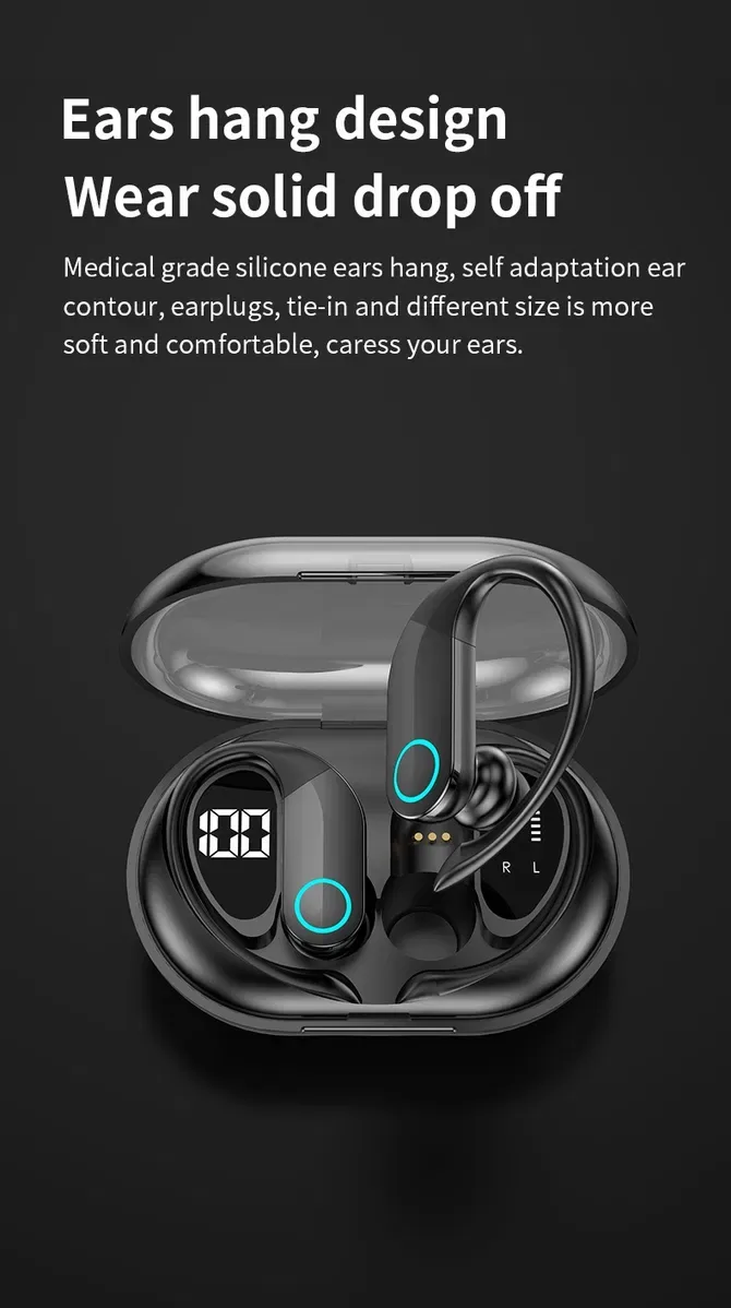 Бездротові спортивні Stereo навушники bluetooth 5.3, WiGa Т37 вакуумні, якісний звук Hi-Fi, зручні легенькі, спортивные наушники  блютуз — фото 3