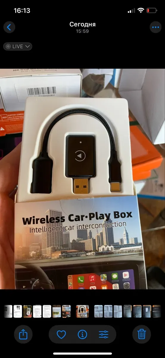 Бездротовий адаптер Wireless CarPlay для авто USB / USB-C iPhone — фото 2