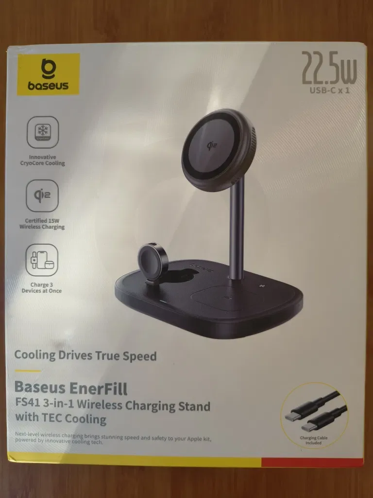 Бездротовий зарядний пристрій 3в1 Baseus EnerFill 22.5W Qi2 MagSafe — фото 2