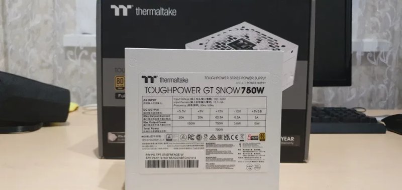 Блок живлення Thermaltake Toughpower GT Snow 750W Gold ATX 3.1 White — фото 2