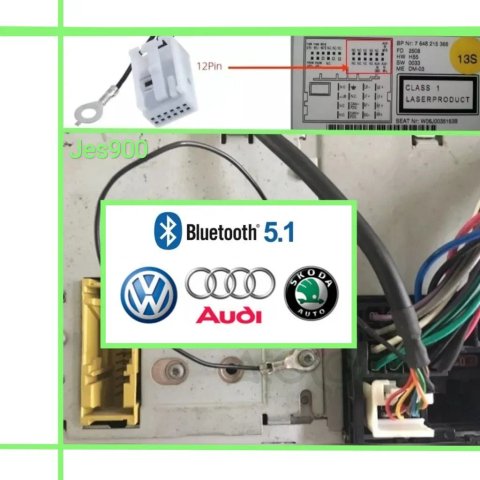 Bluetooth 5.1 VW Audi Skoda Seat Підтримка мультикерма ! Для магнітол RNS RCD 300 310 510 Delta , Concert 3, BNO 5.0, RNS MFD2